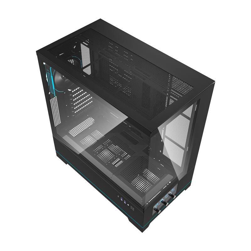 Darkflash DY451 PRO Computergehäuse (schwarz) + 1 Lüfter