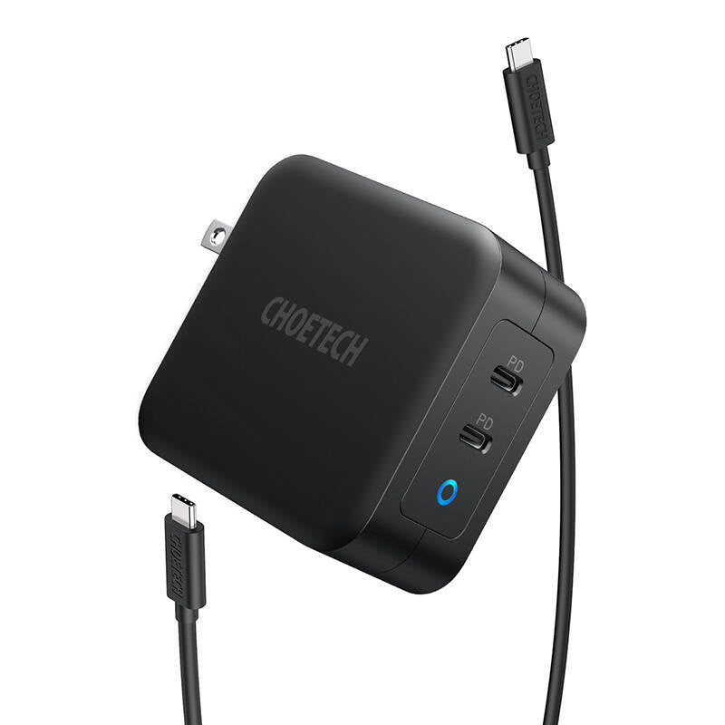 Choetech PD6008 2xUSB-C PD 100W GaN mains charger - Product Image 3