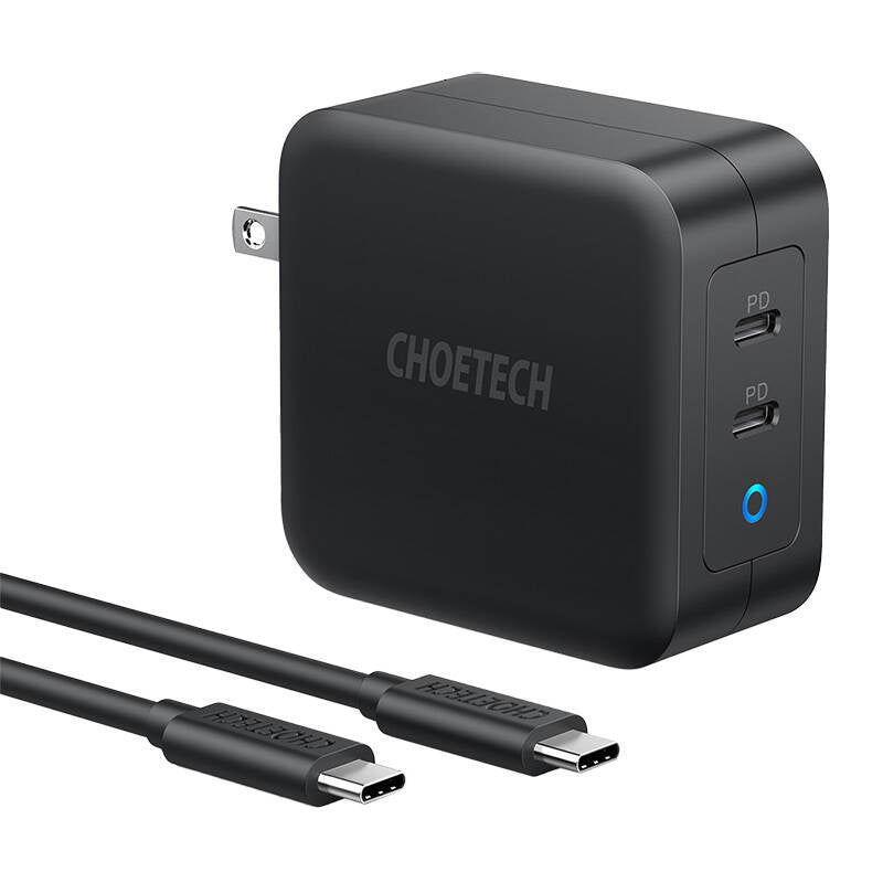Choetech PD6008 2xUSB-C PD 100W GaN mains charger - Product Image 5