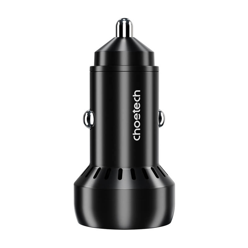 Choetech 60W 2xUSB-C+USB-A car charger (black) - Product Image 4