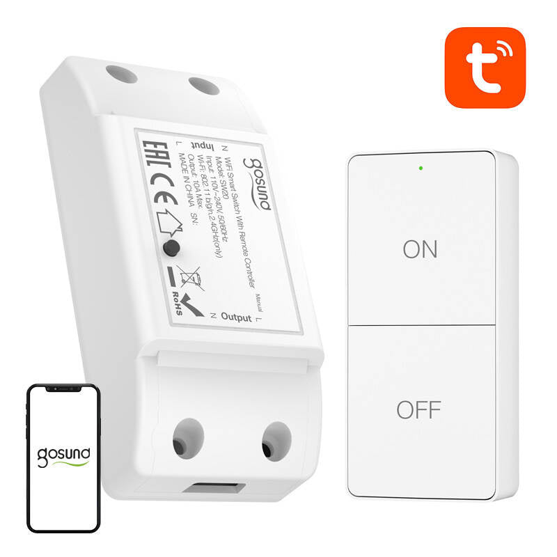 Gosund SW20 10A WiFi Smart Switch + Remote Control, Tuya - Product Image 1
