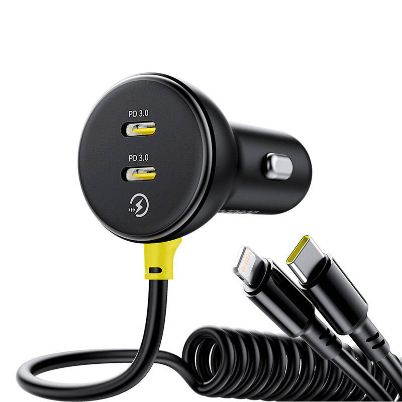 60W Baseus USB-C car charger + Lightning cable (Black) - Product Image 4