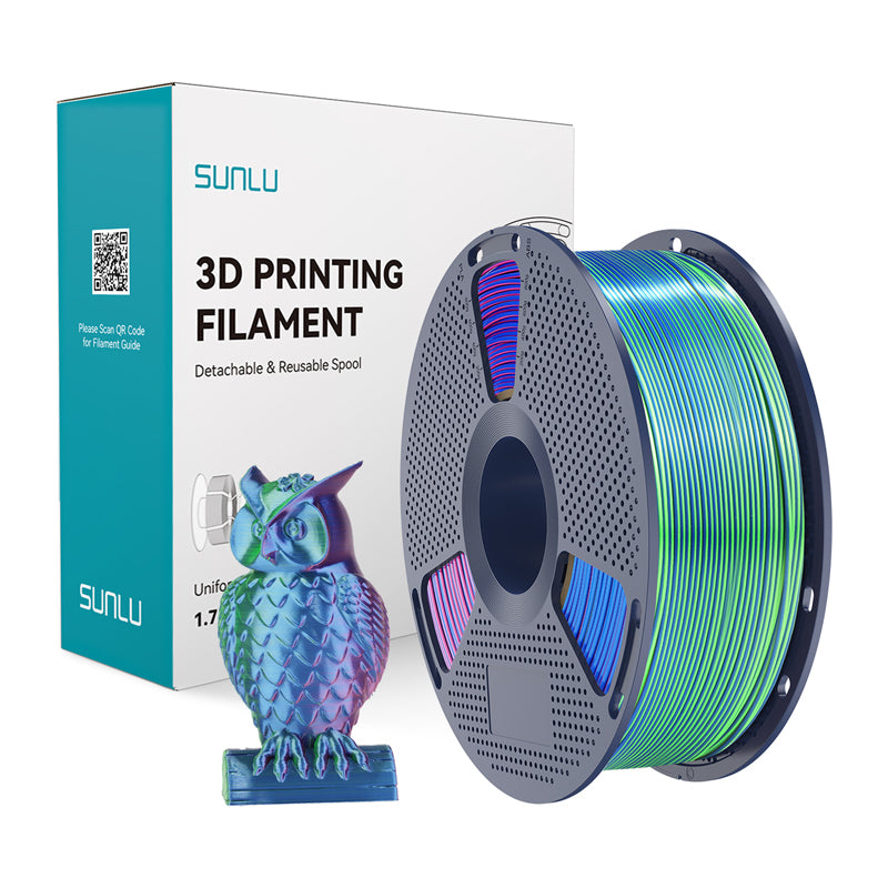 Sunlu PLA+ Silk Tri-Color Filament (blue-green-purple) - Image 1