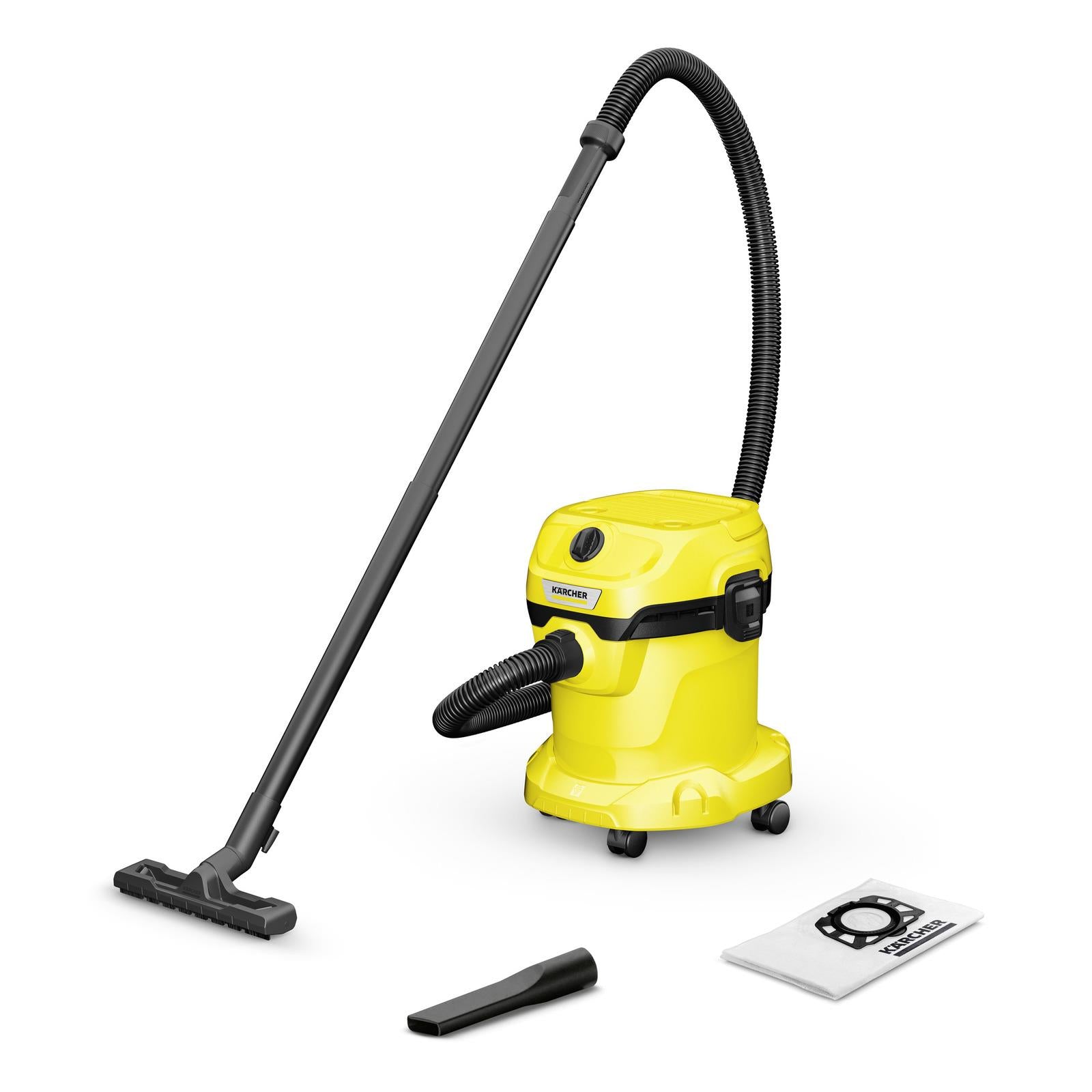 Vacuum Cleaner KARCHER Wet and dry vacuum cleaner WD 2 Plus V-15/4/18 Car cleaning 1000 Watts Suction power 220W Capacity 15 l Noise 74 dB Yellow Weight 4.3 kg 1.628-003.0