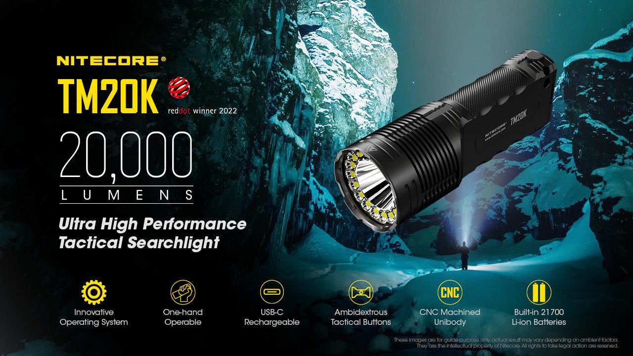 FLASHLIGHT TINY MONSTER SERIES/20000 LUMENS TM20K NITECORE