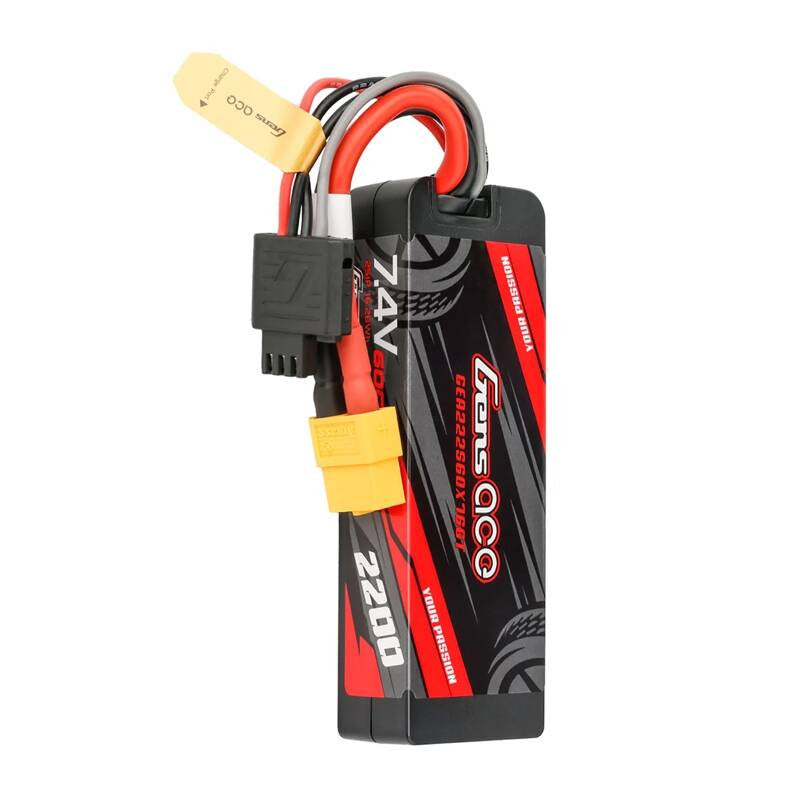 Lipo Gens ace G-Tech 2200mAh 7.4V 2S1P 60C GRP-76 Hardcase Battery with XT60 Plug - Product Image 2