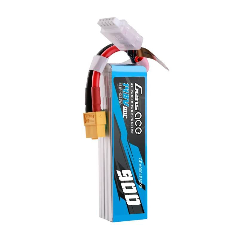Lipo Gens Ace 900 mAh 14,8 V 80C 4S1P-Akku mit XT60-Anschluss