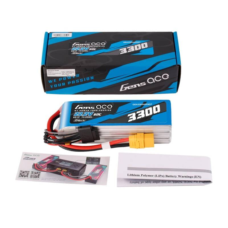 Accumulator Lipo Gens Ace G-Tech 3300mAh 22.2V 60C 6S1P XT90 - Product Image 5