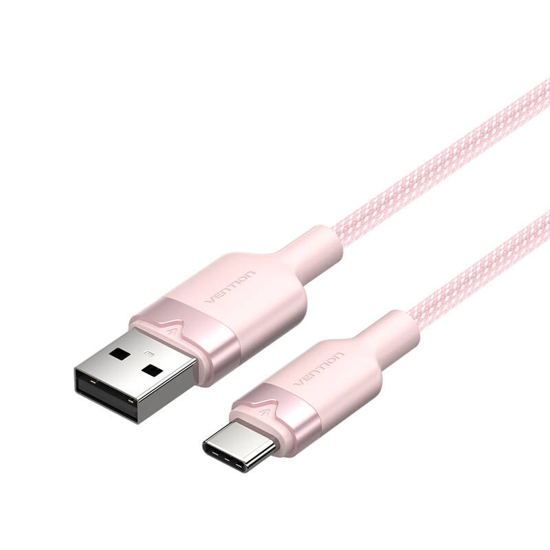 USB 2.0 A to USB-C 3A cable Vention CTNPH 2M (pink) - Product Image 1