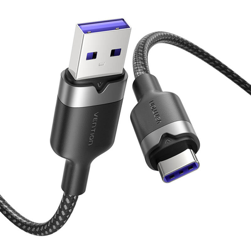 USB 2.0 A to USB-C 6A Vention CTOBH 2M cable (black) - Product Image 2