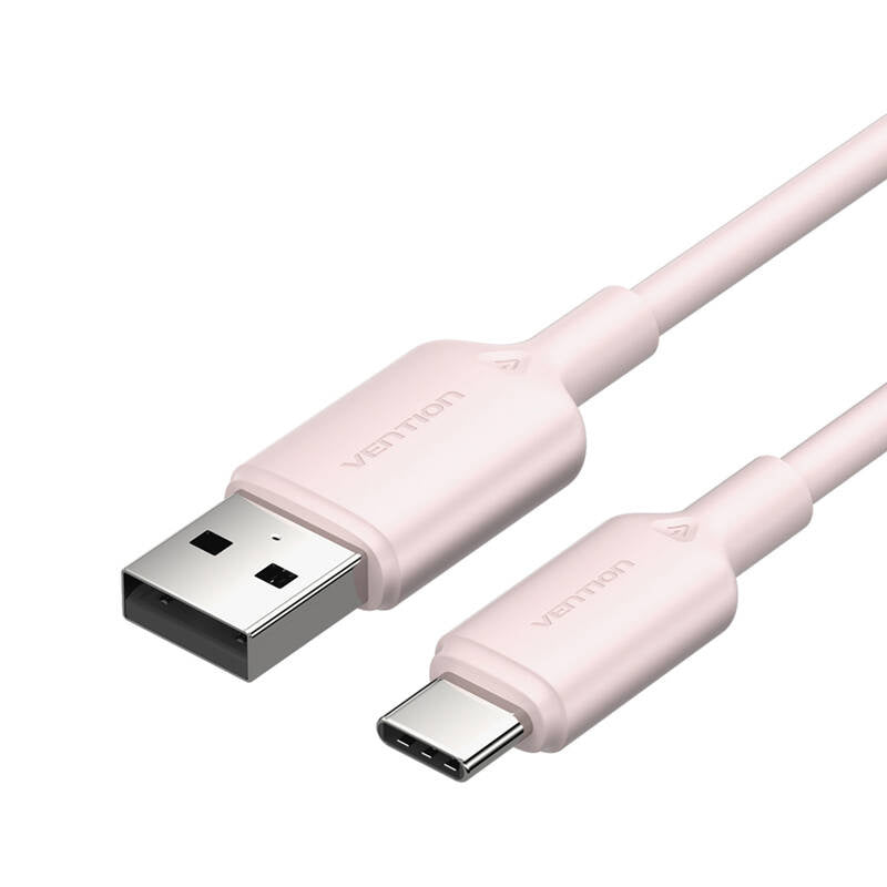 USB 2.0 A to USB-C 3A cable Vention CTQPH 2M (pink) - Product Image 1