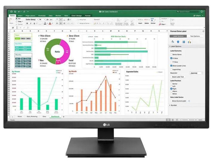 LCD Monitor LG 27" 4K Panel IPS 3840x2160 16:9 75Hz Matte 5 ms Speakers Pivot Height adjustable Tilt Colour Black 27BN55UP-B