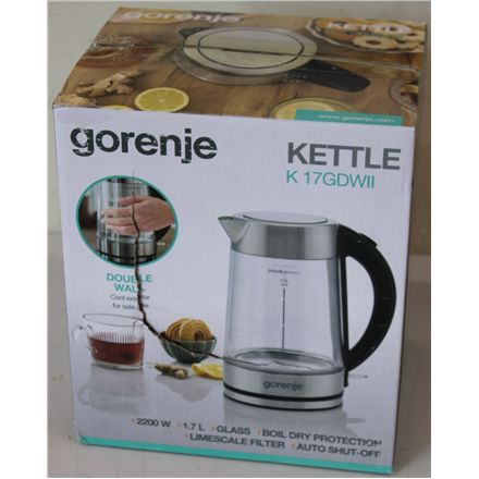 SALE OUT. Gorenje K17GDWII Kettle, Electric, Capacity 1.7 L, Power 2200 W, Stainless steel | SALE OUT. | Gorenje Kettle