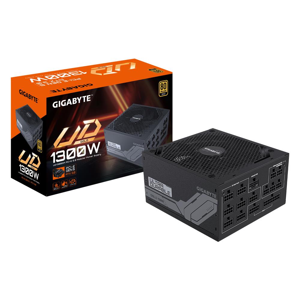 Power Supply GIGABYTE UD1300GM PG5 1300 Watts Efficiency 80 PLUS GOLD PFC Active MTBF 100000 hours GP-UD1300GMPG5