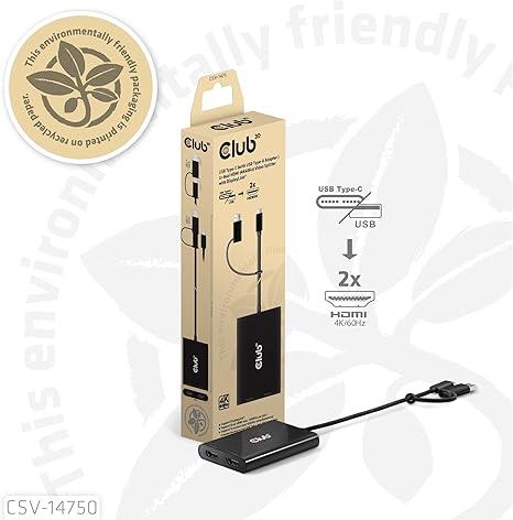 I/O ADAPTER USB-C TO HDMI/DUAL CSV-1475 CLUB3D