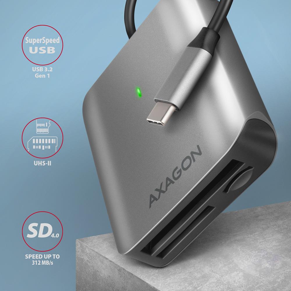 MEMORY READER USB-C 3-SLOT/SD/MICROSD/CF CRE-S3C AXAGON