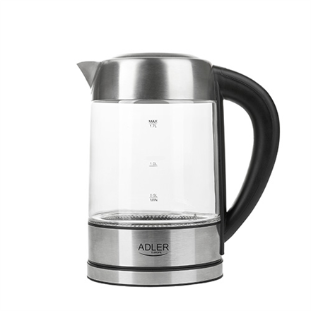Adler | Kettle | AD 1247 | With electronic control | 1850 W | 1.7 L | Stainless steel/Glass | 360° rotational base | Sta