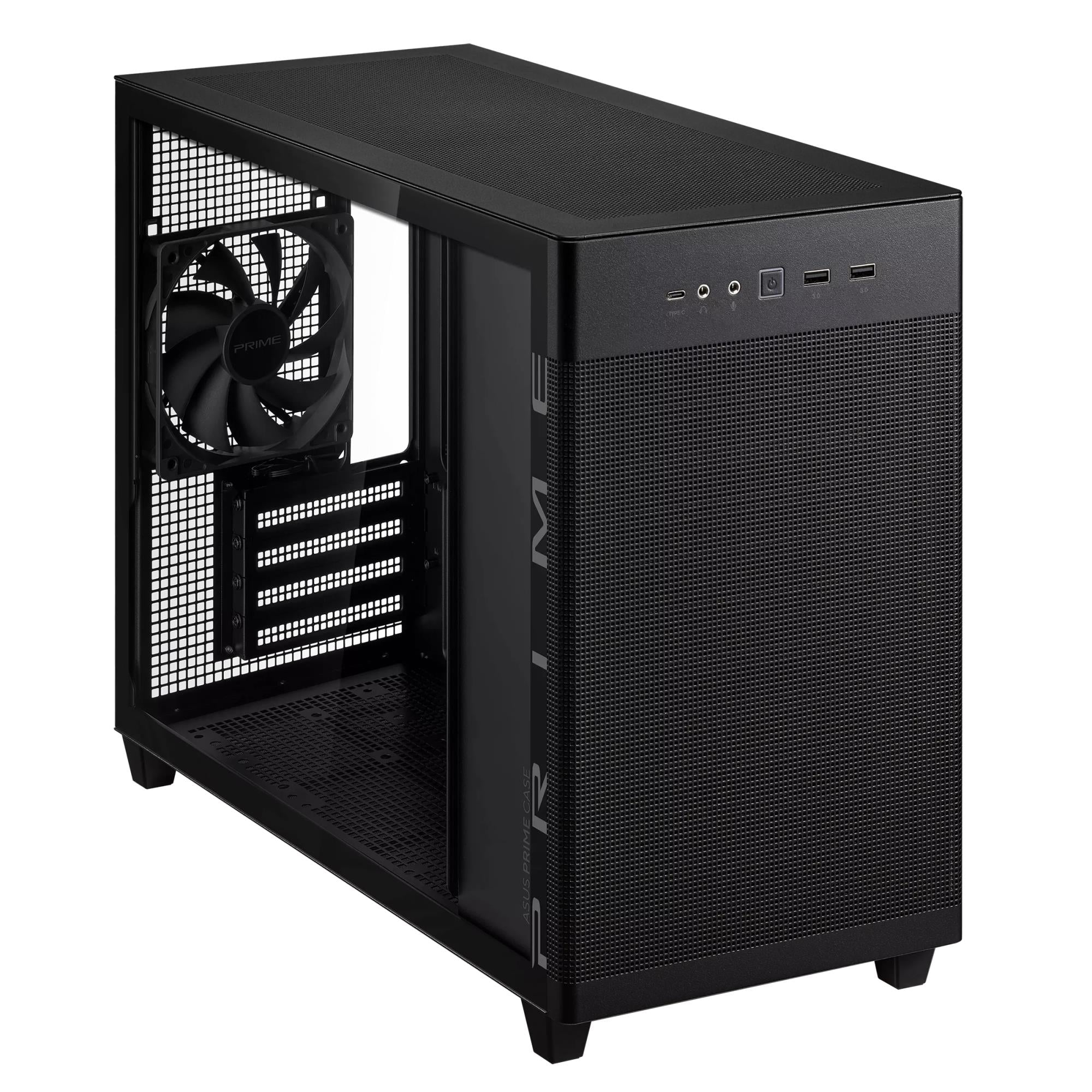 Case ASUS Prime AP201 Tempered Glass Micro Not included MicroATX MiniITX Colour Black PRIMEAP201TG