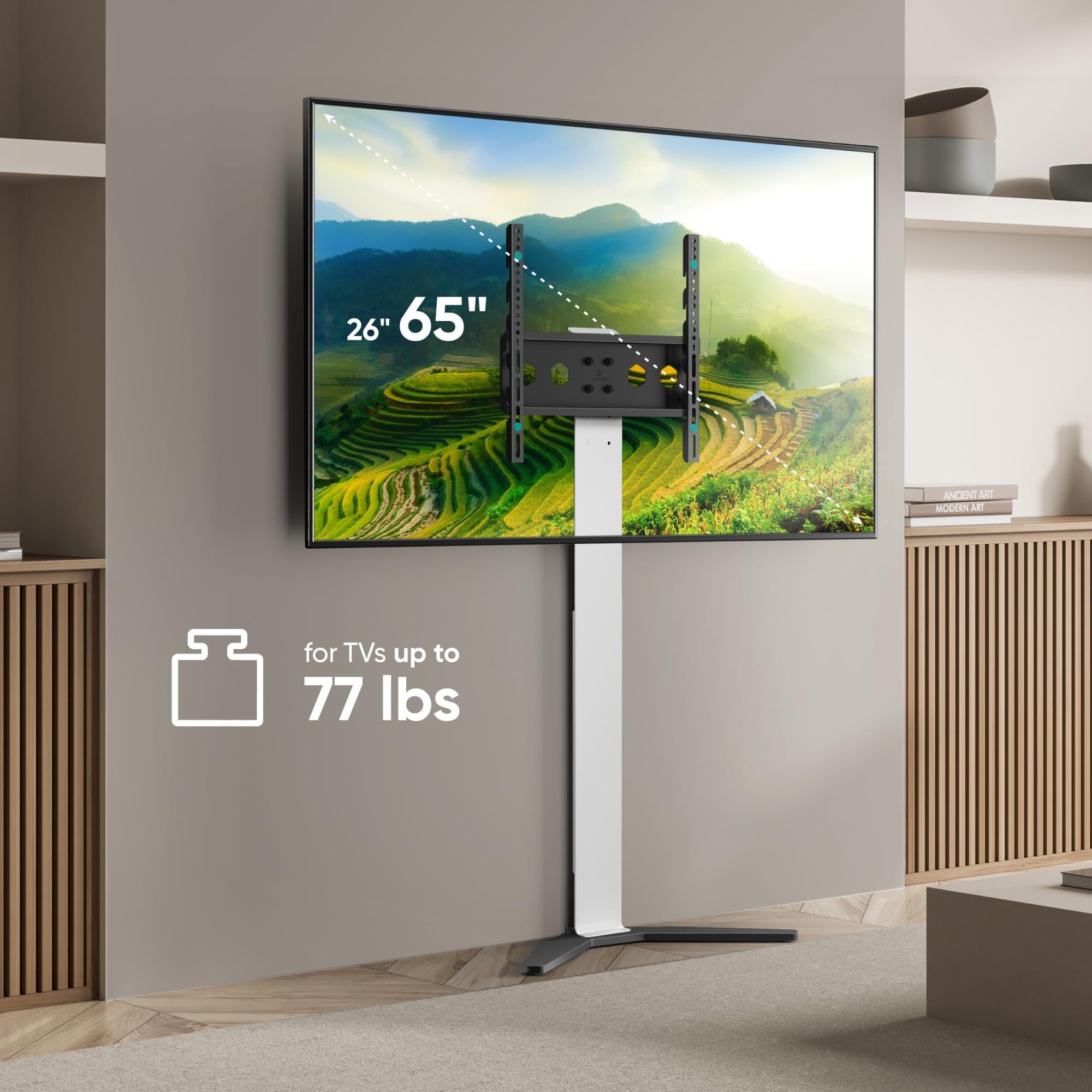 TV SET ACC FLOOR STAND /26-65"/WHITE TS1140-W ONKRON