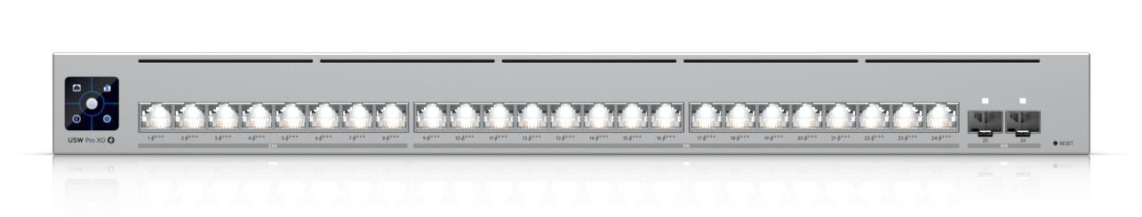 Switch UBIQUITI Pro XG 24 PoE Switch type Managed Switch layer L2/L3 Rack mounting Yes Stackable Yes Form factor 1U 24xRJ-45 ports RJ-45 Ports Type 10G Ethernet (100/1000/10000) 8x2.5G Ethernet (copper) ports quantity 16x10G Ethernet (copper) ports