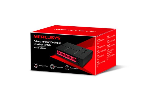 Switch MERCUSYS MS105G Desktop/pedestal 5x10Base-T / 100Base-TX / 1000Base-T MS105G
