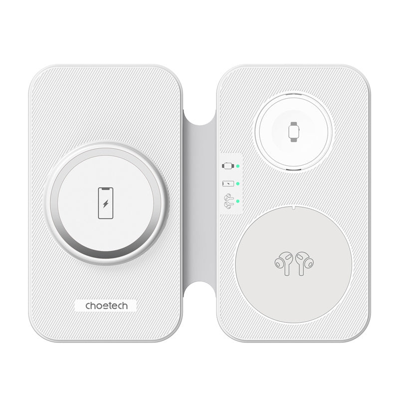 Choetech T616-F 3-in-1 inductive charger (white) - Product Image 3