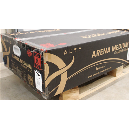 SALE OUT. | Arozzi Gaming Desk | Arena Medium | Pure Black | DAMAGED PACKAGING AND LAMINATE. SCRATCHED PARTS AND TABLE T