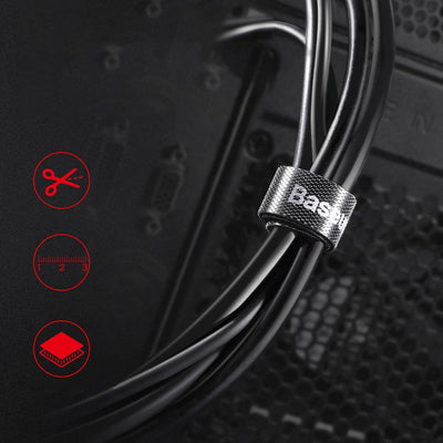 Baseus Rainbow Circle hook and loop Straps - velcro tape cable organizer 1m black (ACMGT-E01)