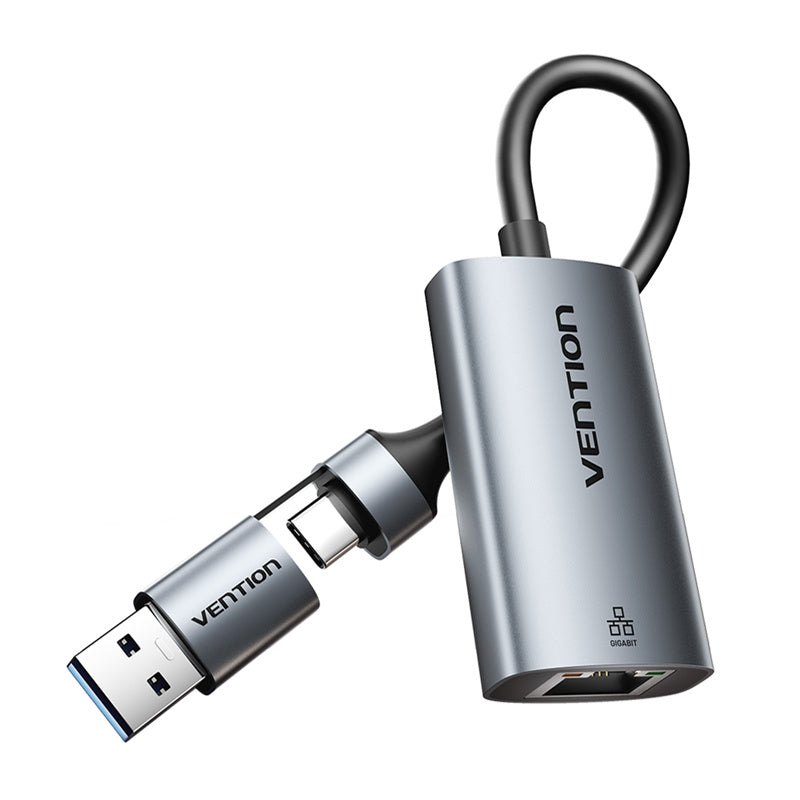Adapter Vention USB-A + USB-C do Gigabit Ethernet 0.15m