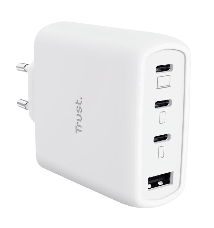 MOBILE CHARGER WALL MAXO 65W/4-PORT GAN WHITE 26068 TRUST