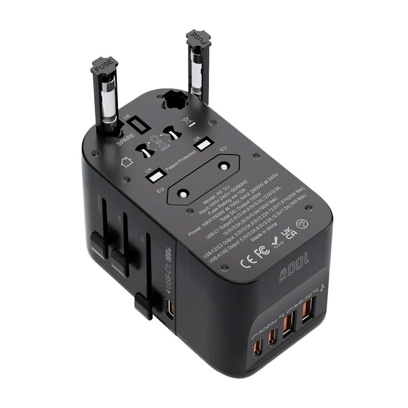 Blitzwolf BW-TA2 5-in-1 Travel Adapter 2xUSB PD + 2xC QC + C GaN 100W - Product Image 4