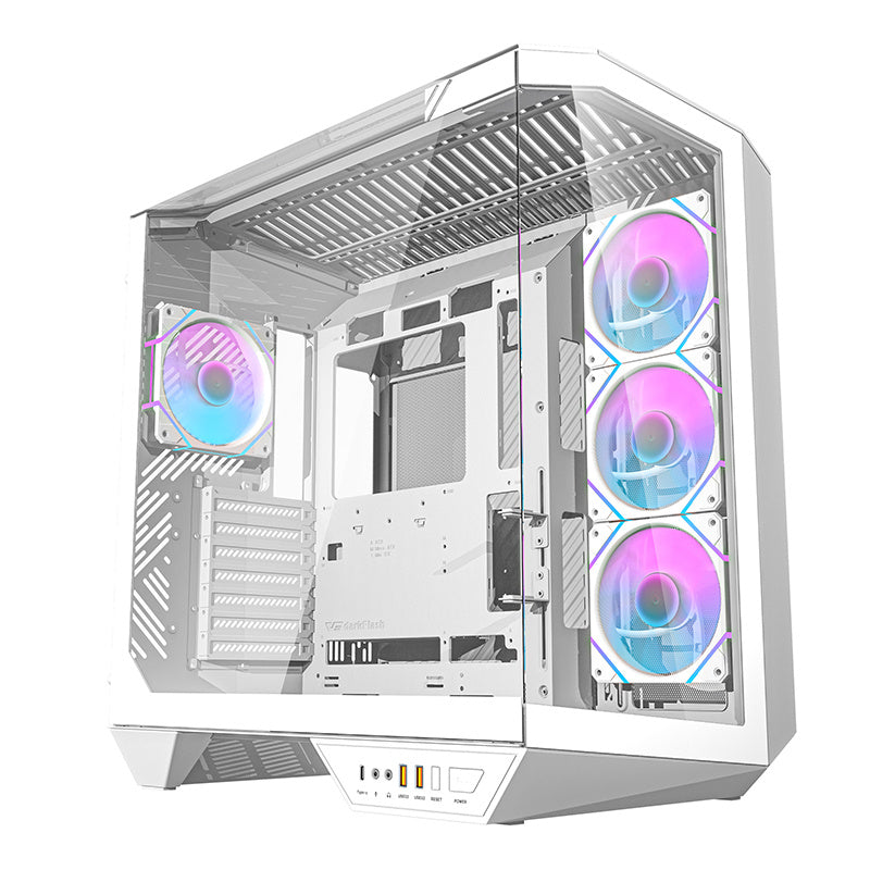 Darkflash DY470 computer case (white) + 4 fans + GPU bracket - Product Image 1