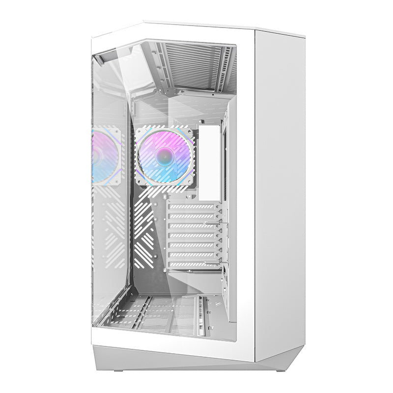 Darkflash DY470 Computergehäuse (weiß) + 4 Lüfter + GPU-Halterung