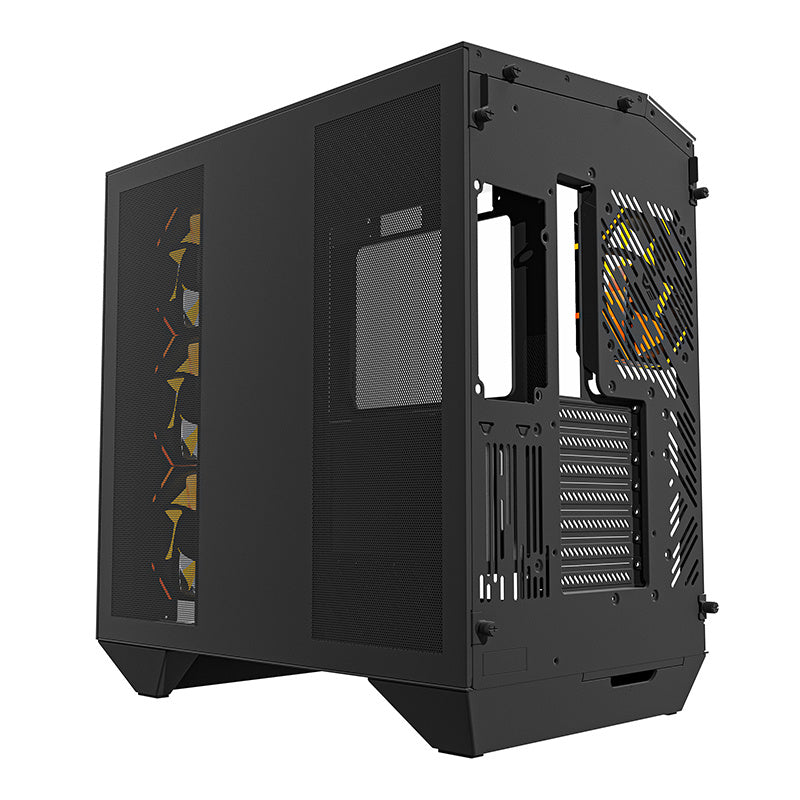 Darkflash DY470 Computergehäuse (schwarz) + 4 Lüfter + GPU-Halterung