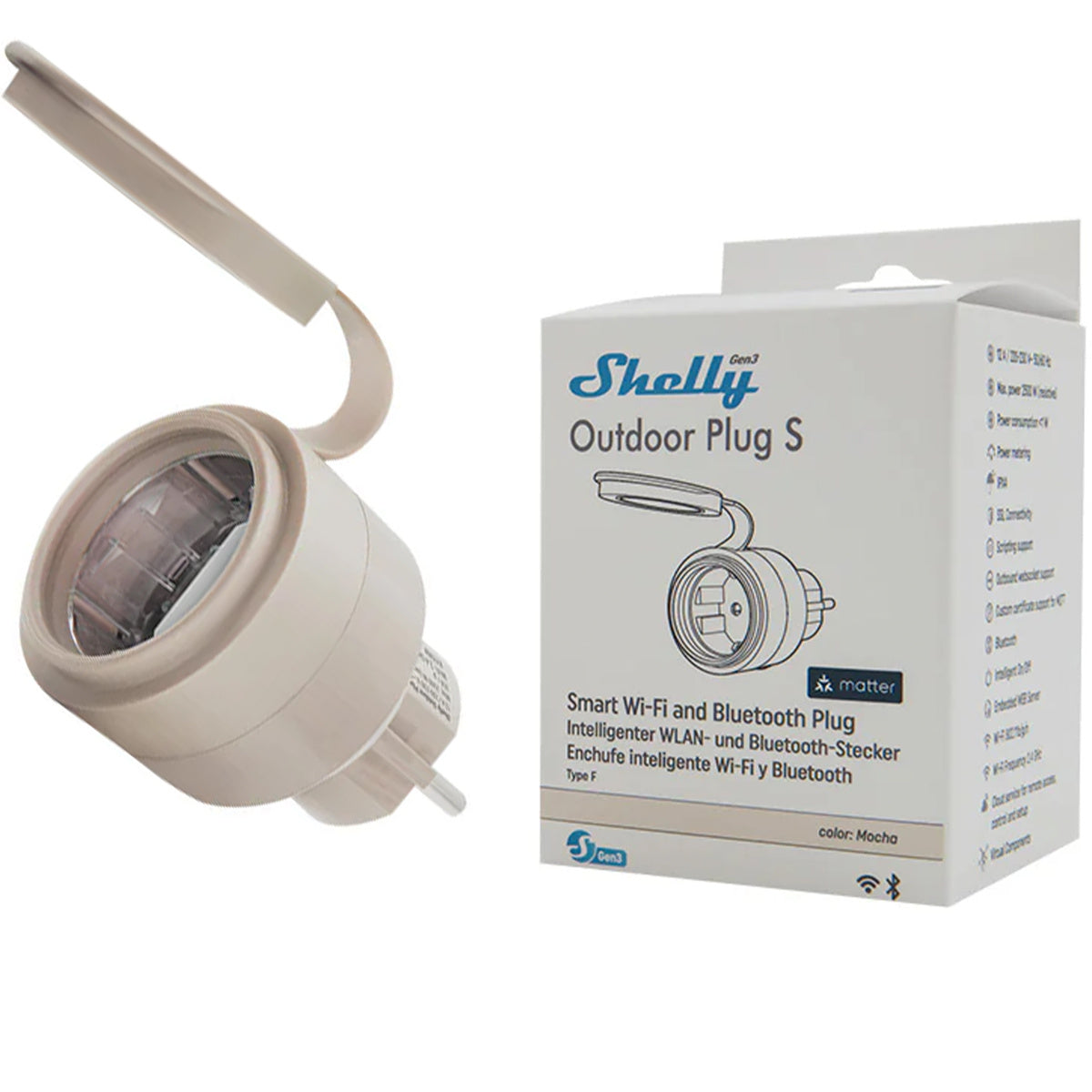 Shelly Plug S MTR Gen3 IP44 12A smart outdoor outlet - Product Image 5