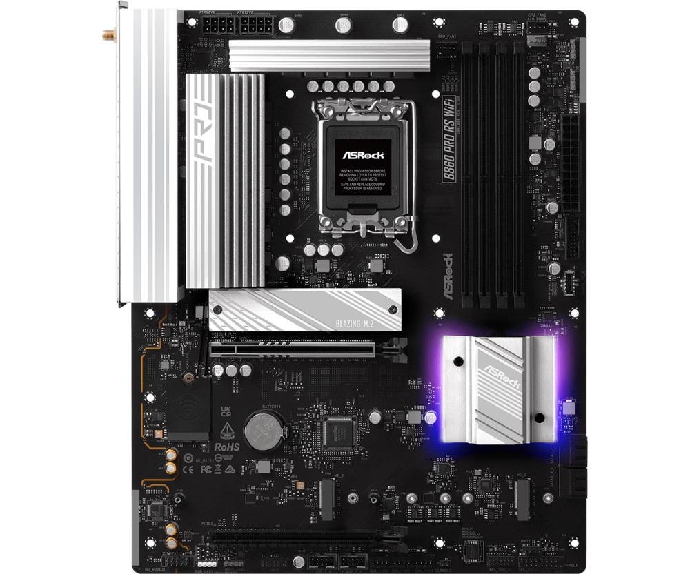 Mainboard ASROCK Memory DDR5 Memory slots 4 1xPCI-Express 4.0 16x 1xPCI-Express 5.0 16x 1xM.2 1xHDMI 1xDisplayPort 1xAudio-In 1xAudio-Out 1xMicrophone 2xUSB 2.0 6xUSB 3.2 1xUSB-C 1xRJ45 B860PRORSWIFI
