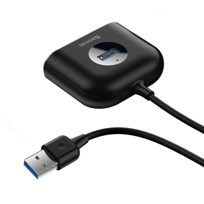 HUB Baseus Square USB-A to 1x USB-A 3.2 Gen 1 / 3x USB 2.0 with 1m cable - black