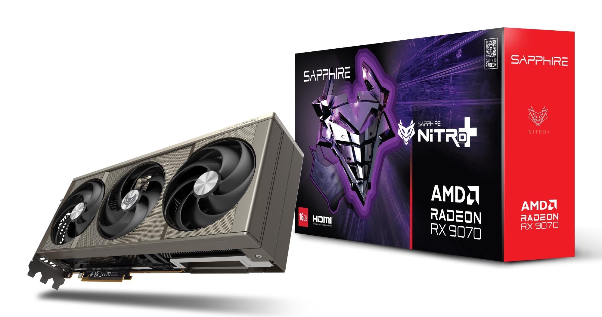 Graphics Card SAPPHIRE AMD Radeon RX 9070 16 GB GDDR6 256 bit Triple slot Fansink 2xHDMI 2xDisplayPort 11349-01-20G