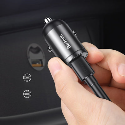 Baseus Tiny Star mini smart USB car charger 30W Quick Charge 3.0 gray (VCHX-A0G)