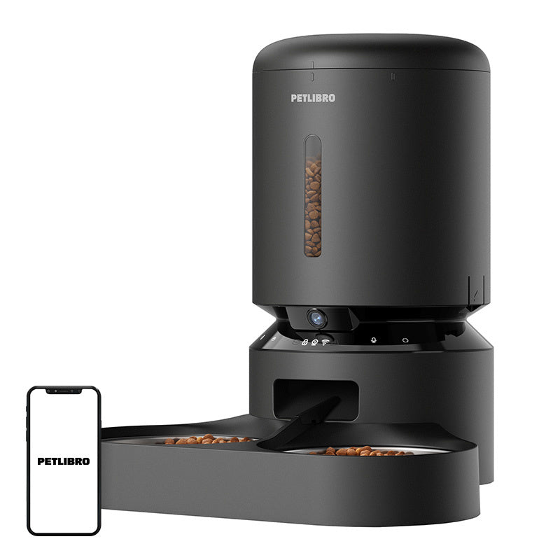 Petlibro Granary camera food dispenser with double bowl, 5L (black) - Product Image 1
