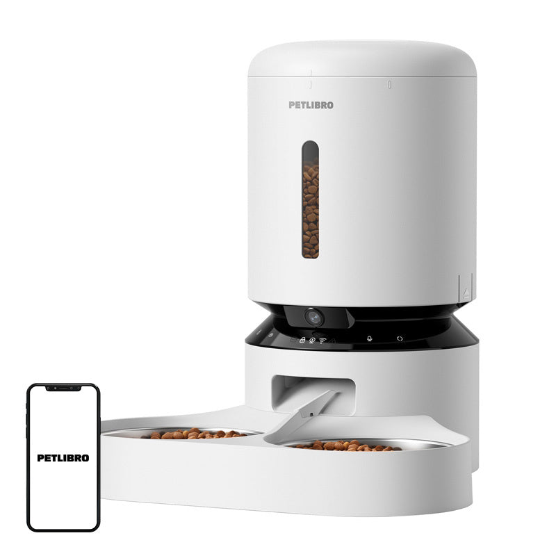 Petlibro Granary camera feed dispenser with double bowl, 5L (white) - Product Image 1
