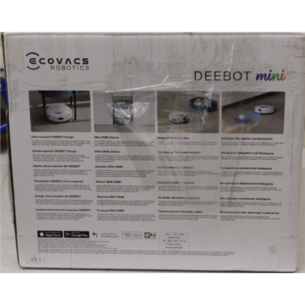 SALE OUT. Ecovacs DEEBOT mini Vacuum cleaner, Robot, Wet&Dry, ZeroTangle Technology, Agile Navigation, White/Blue + Auto