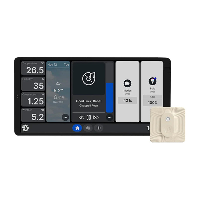 Dual Control Panel Shelly Wall Display X2 WiFi/BLU (silver) + BLU H&T - Product Image 1