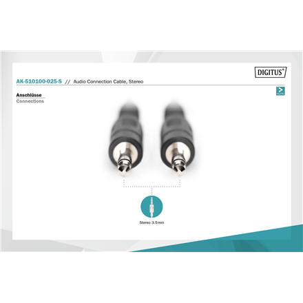 Digitus Audio Connection Cable, Stereo | AK-510100-025-S