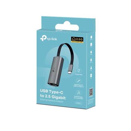TP-LINK USB Type-C to 2.5 Gigabit Ethernet Network Adapter | UE310C | Ethernet LAN (RJ-45) ports 1 | MU-MiMO No | no PoE