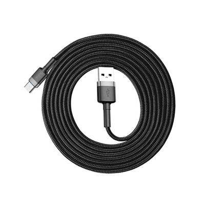 Baseus Cafule Cable Durable Nylon Cable USB / USB-C QC3.0 2A 2M Black-Grey (CATKLF-CG1)