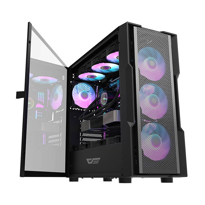 Darkflash DK431 Mesh computer case (black) + 4 ARGB fans - Image 2