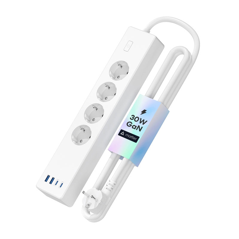 Meross MSP844(EU) smart fast charging power strip, 4 outlets + 2x USB-A + 2x USB-C (Matter) - Product Image 3