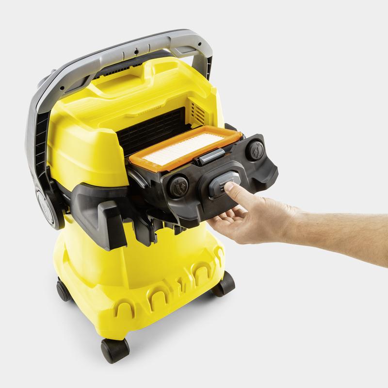 Vacuum Cleaner KARCHER Input power 1200 W Dust capacity 25 L Drum vacuum Cleaning type Dry&wet Dust container Dust bag Colour Black/Yellow 1.628-317.0