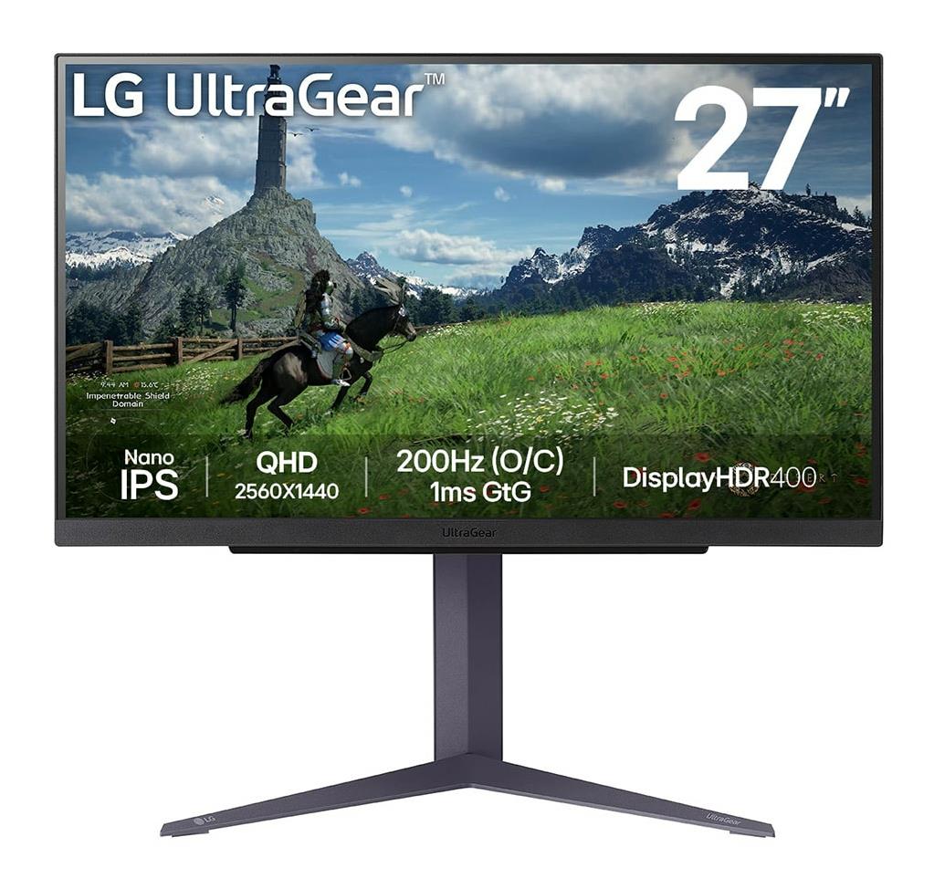 LCD Monitor LG 27" Panel IPS 2560x1440 16:9 180Hz 1 ms Pivot Height adjustable Tilt Colour Black 27GS85Q-B